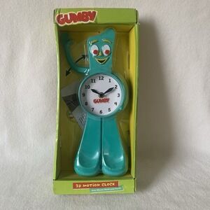 Gumby 3D Motion Animated Wall Clock Arm Waves Back and Forth Please See Photo